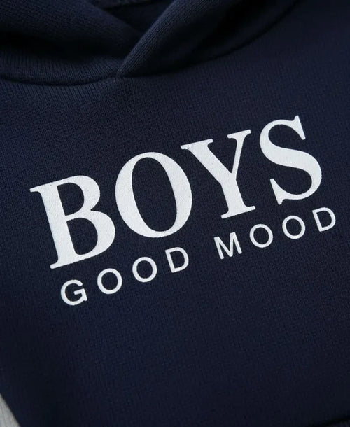 Boys Fleece Tracksuit Set – Navy & Grey Winter Outfit