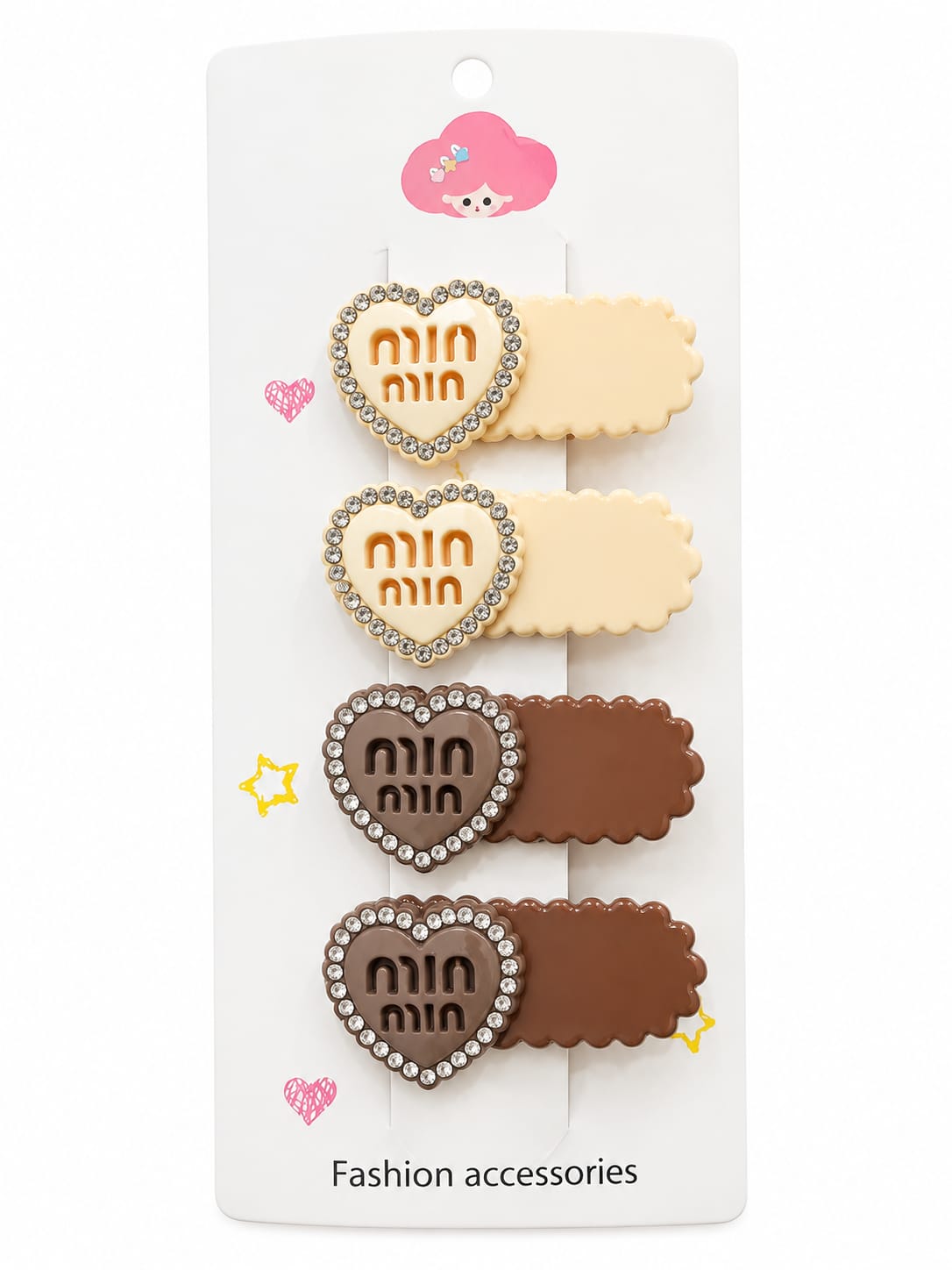 Heart Design Hair Clips