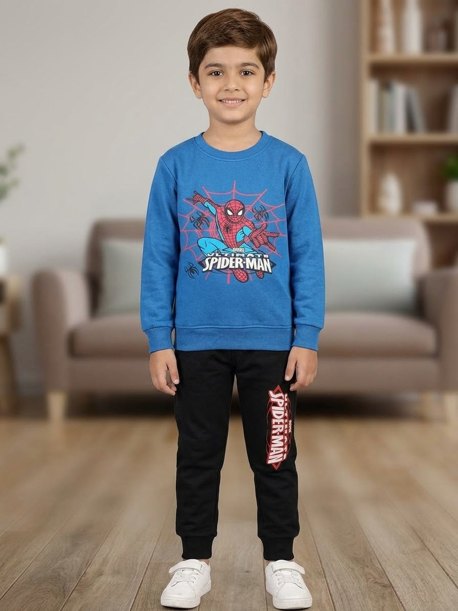Boys Spider-Man Printed Sweatshirt and Trouser Set