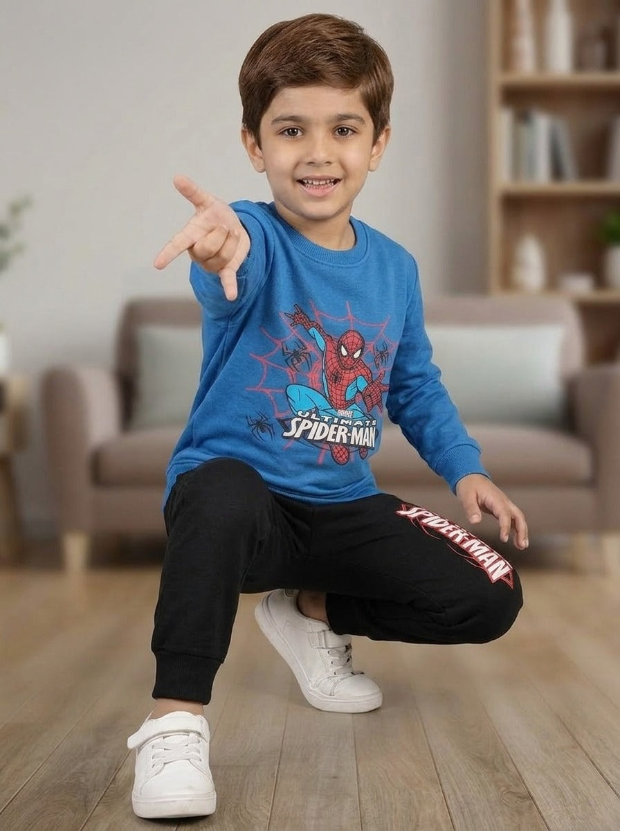 Boys Spider-Man Printed Sweatshirt and Trouser Set