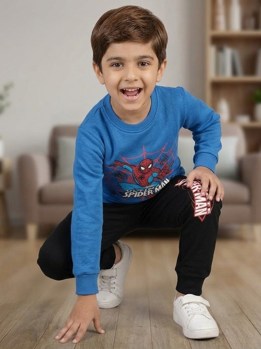 Boys Spider-Man Printed Sweatshirt and Trouser Set