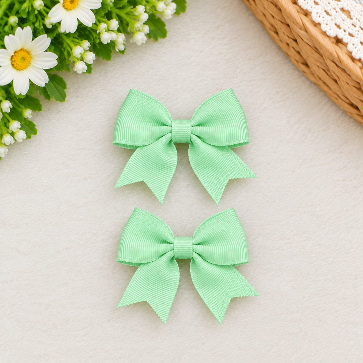 Striped Bow Hair Clips