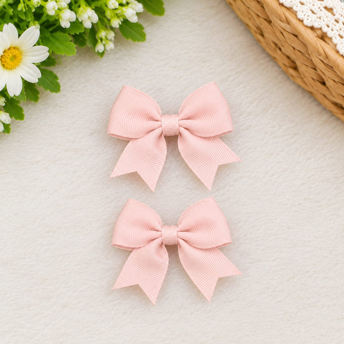 Striped Bow Hair Clips