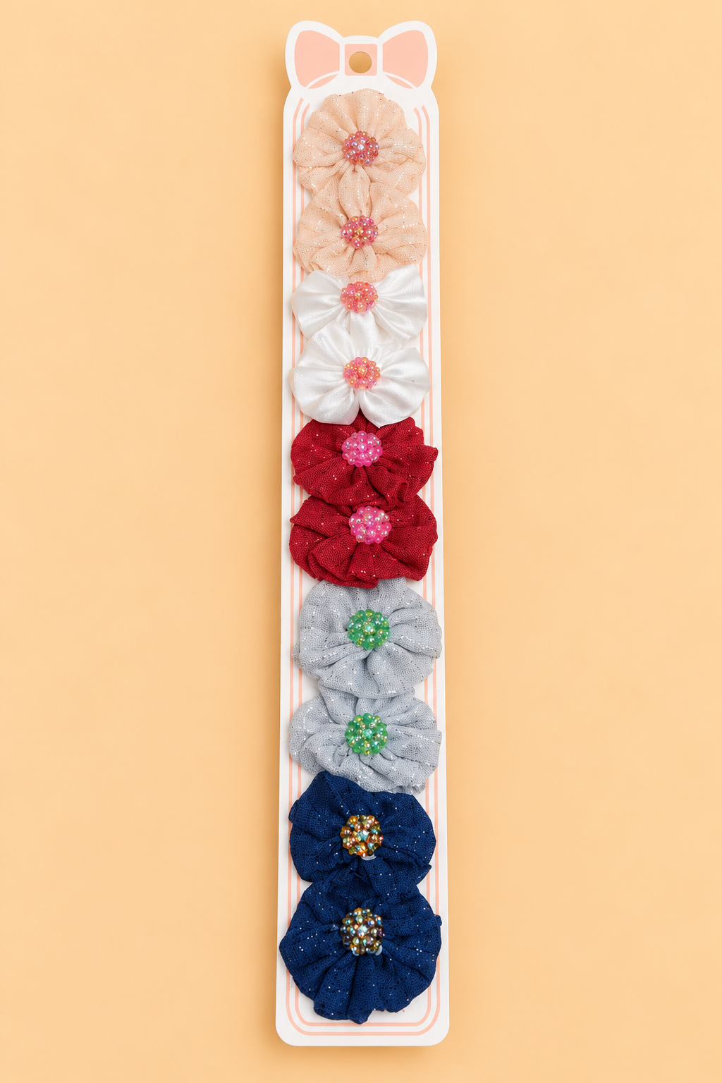 Elegant Floral Fabric Hair Clip Set (10 Pcs)