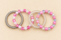 Elegant Beaded & Spiral Coil Hair Ties Set (4 Pcs)