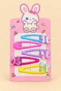 Cute Butterfly Charm Snap Hair Clip Set (5 Pcs)