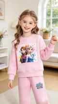 Pink Princess Printed Girls Suit