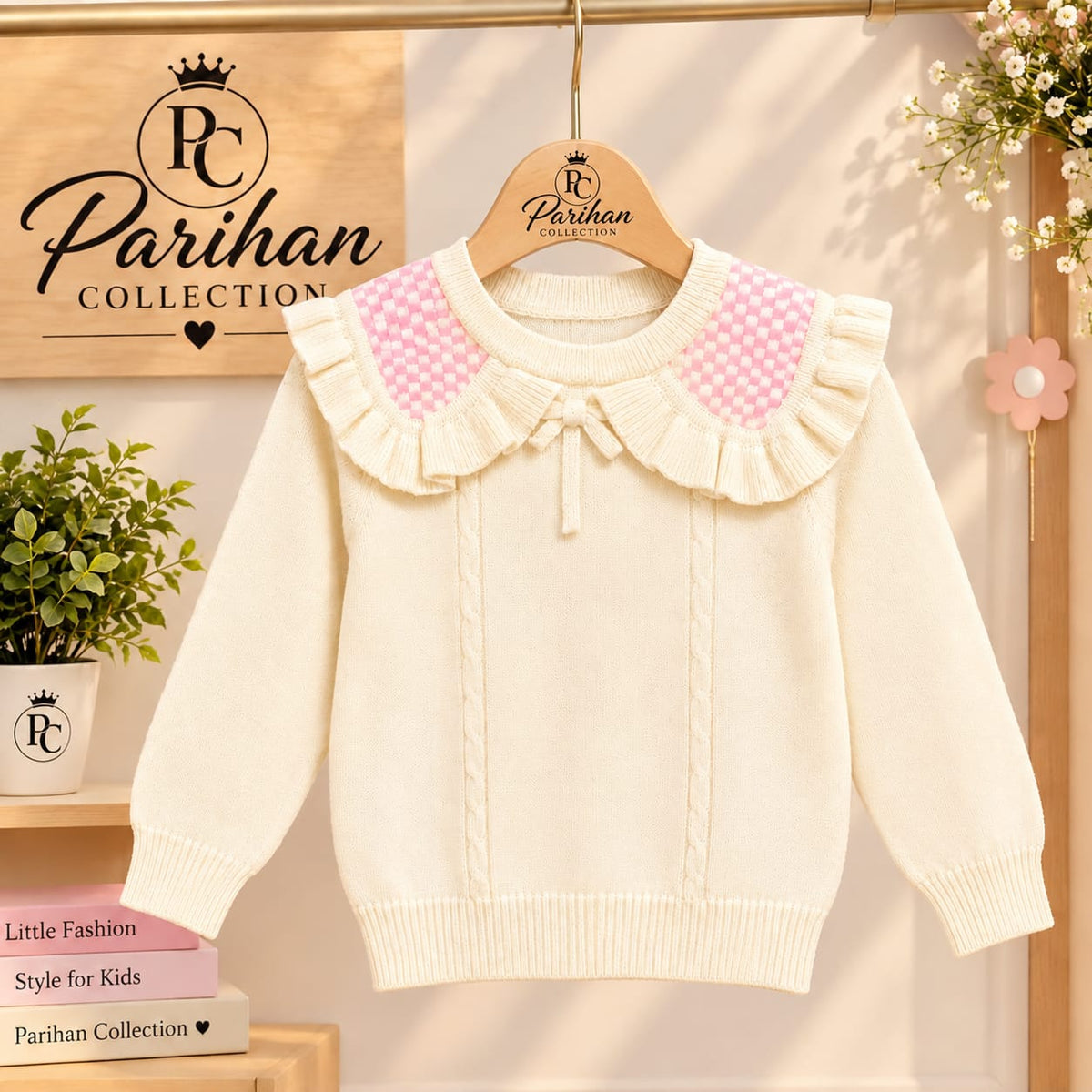 Girls Sweater off-White